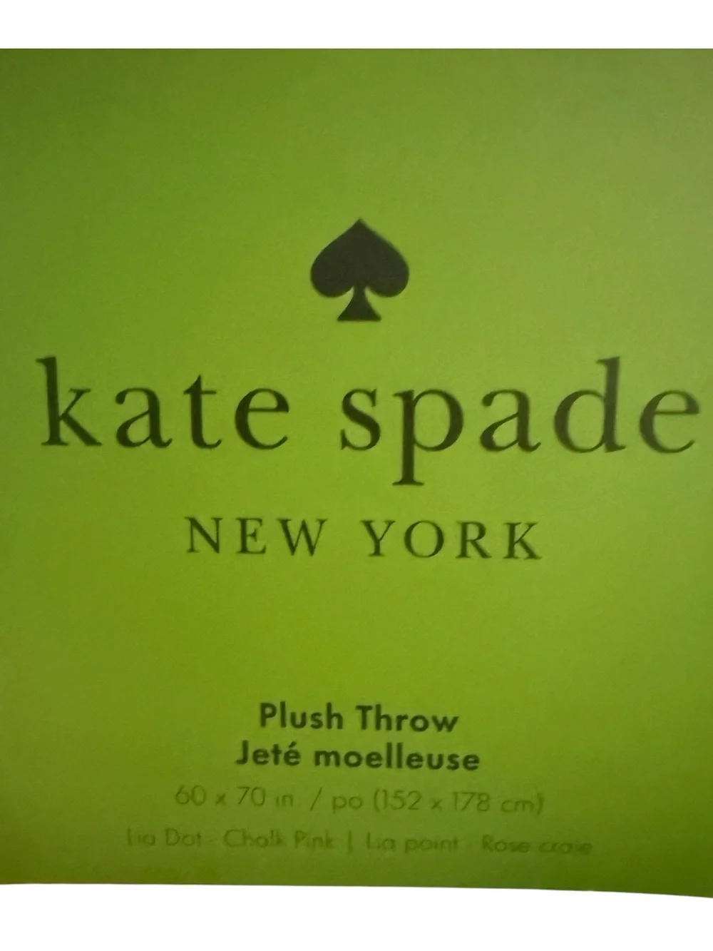 kate spade Pink and White Polka Dot ‘Lia Dot’ limited Plush Throw